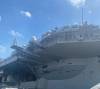 United States navy aircraft carrier USS Nimitz is in Jamaica on the final leg of a goodwill deployment